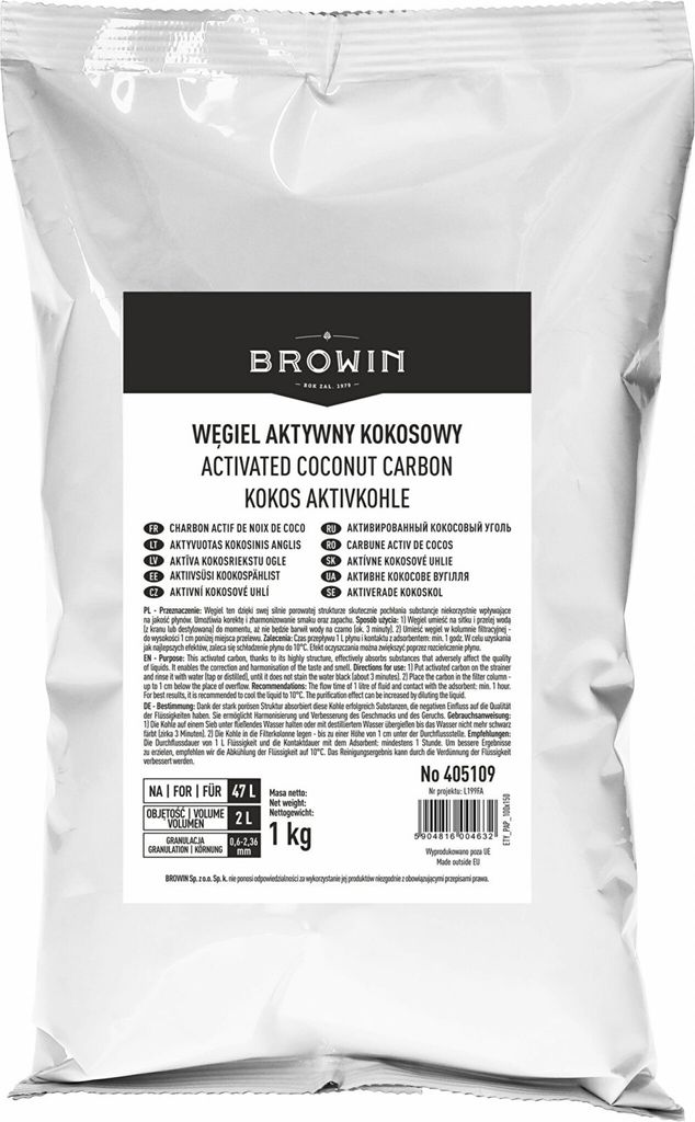Kokos-Aktivkohle 2L (1kg), Aktivierter Kohlenstoff, Aktivkohle zur Filtration, Adsorptionskohle