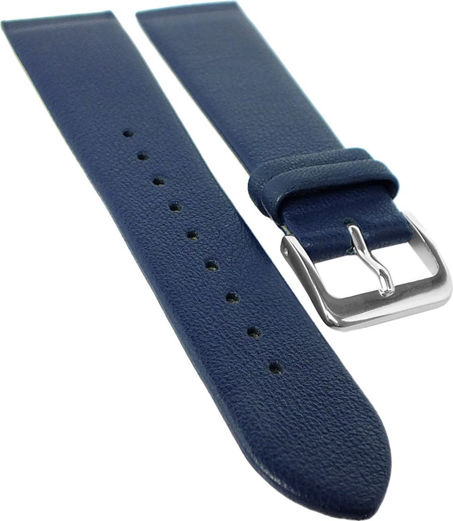 Minott Uhrenarmband | Leder dunkelblau | Anstoß zum verschrauben, Stegbreite:18mm