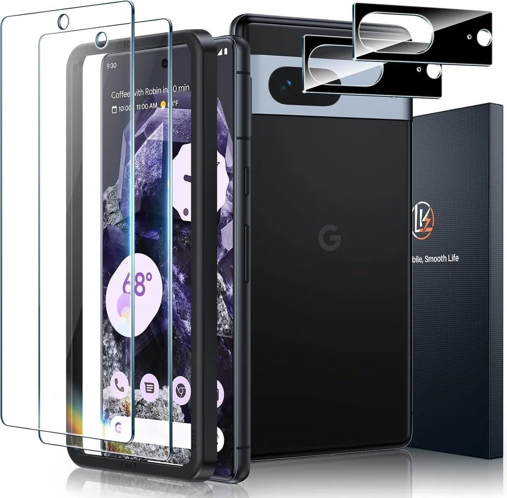 Protection Écran 9H pour Google Pixel 8 avec Cadre de Pose et Vitre Photo