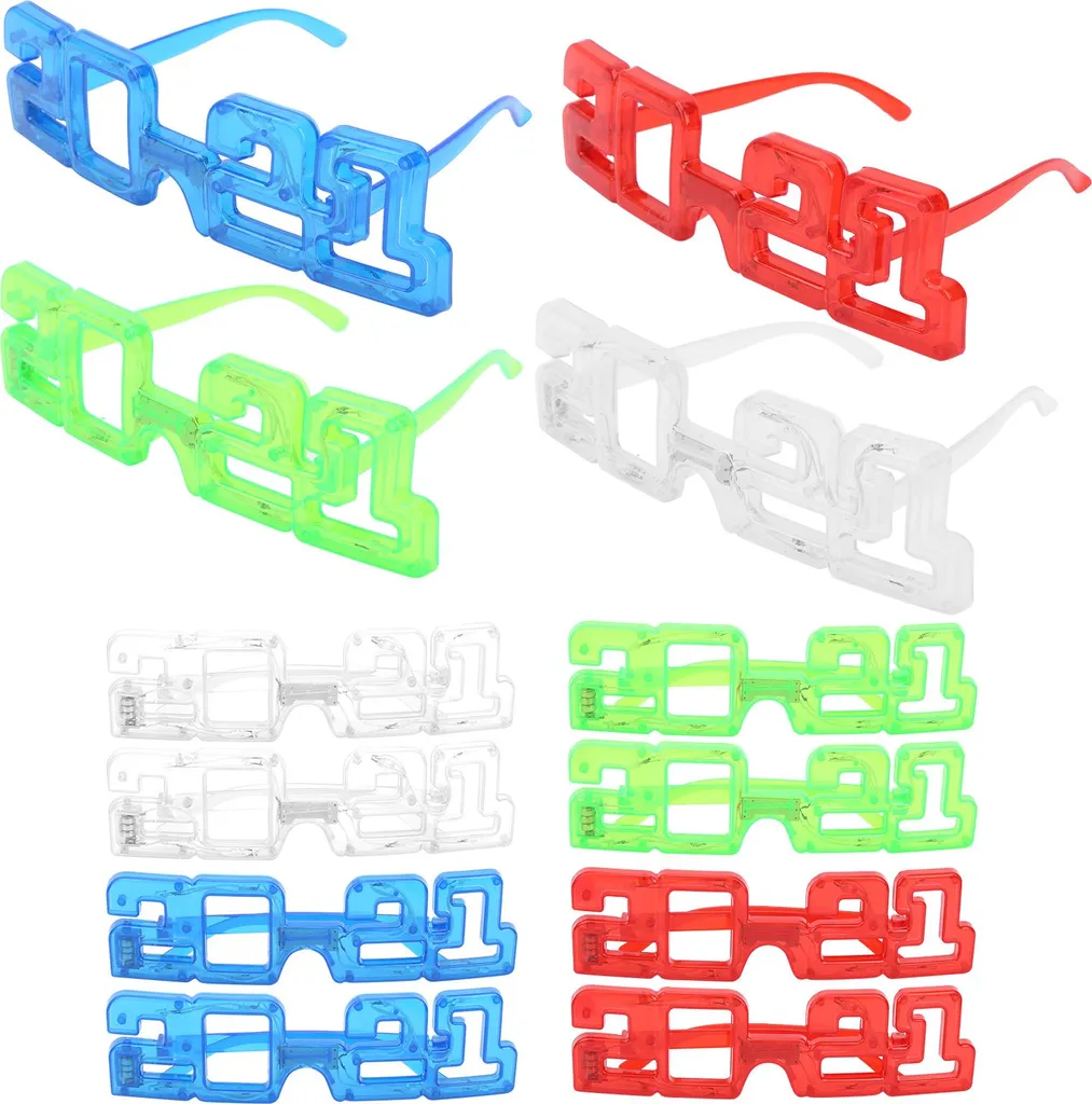 Pack 12 verres LED 2021 multicouleurs - Accessoires de bar ultra brillants
