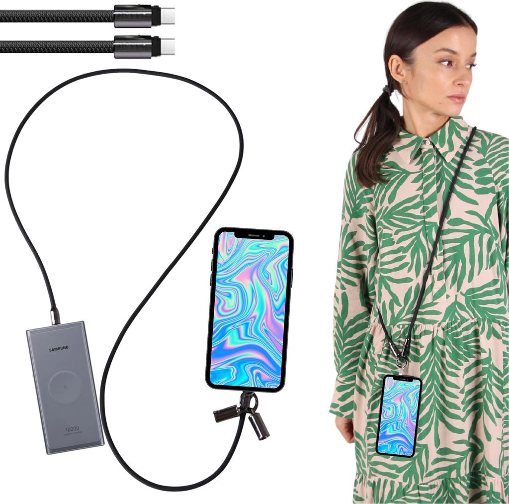 USB C-Kabel USB C Schnellladung zum Aufladen Lanyard-String für Telefon lang
