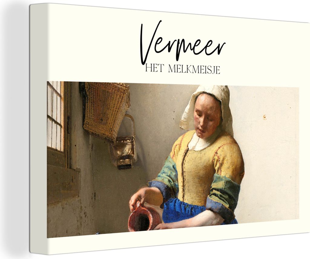 OneMillionCanvasses - Leinwandbilder - 150x100 cm, Milchmädchen - Vermeer - Alte Meister, Wandbilder Kunstdruck Wanddekoration - Foto auf Leinwa...