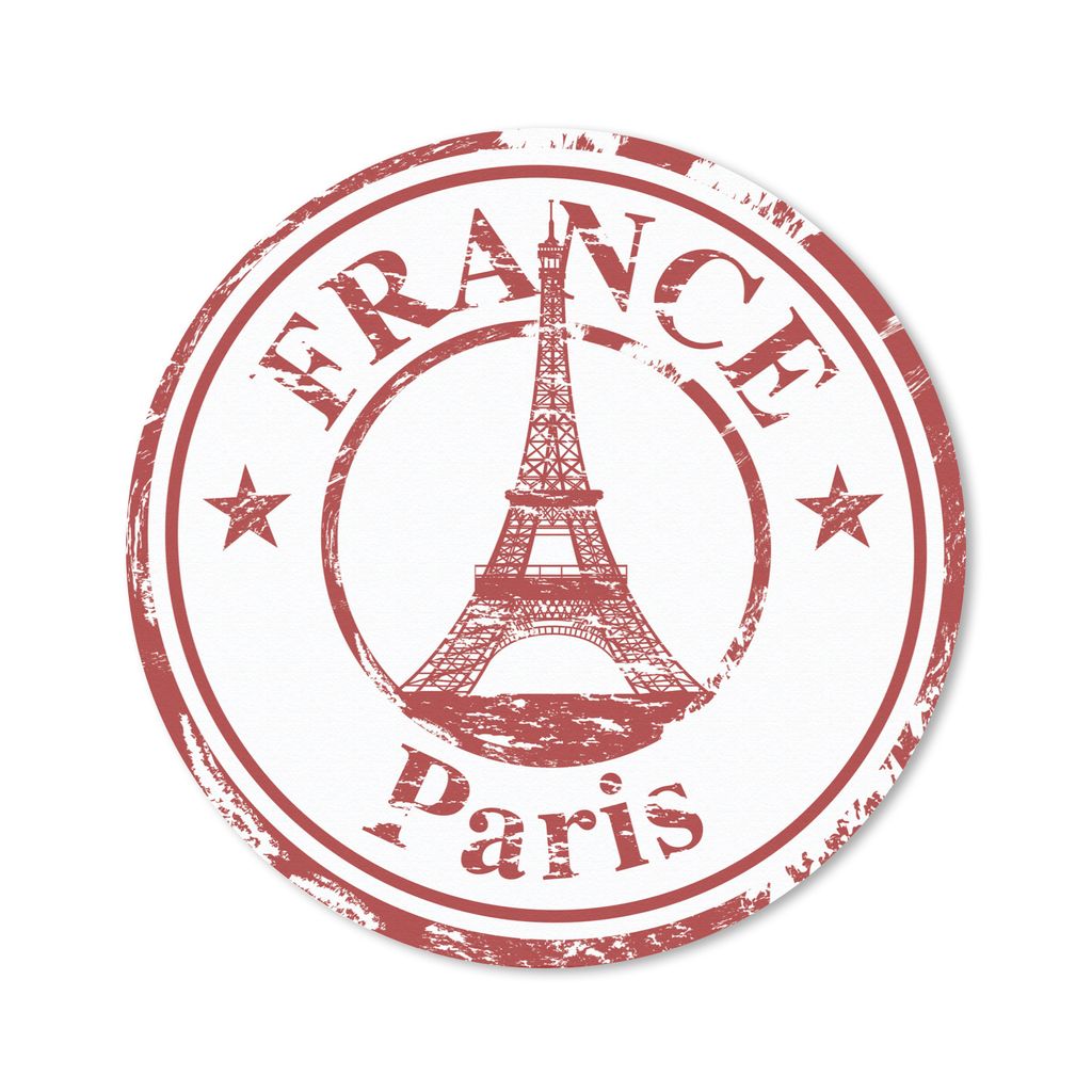 MuchoWow Mauspad Mousepad Paris - Briefmarke - Eiffelturm 20x20 cm - Mousepads - Maus Mat - Pad - Mausunterlage - Schreibtischmatte