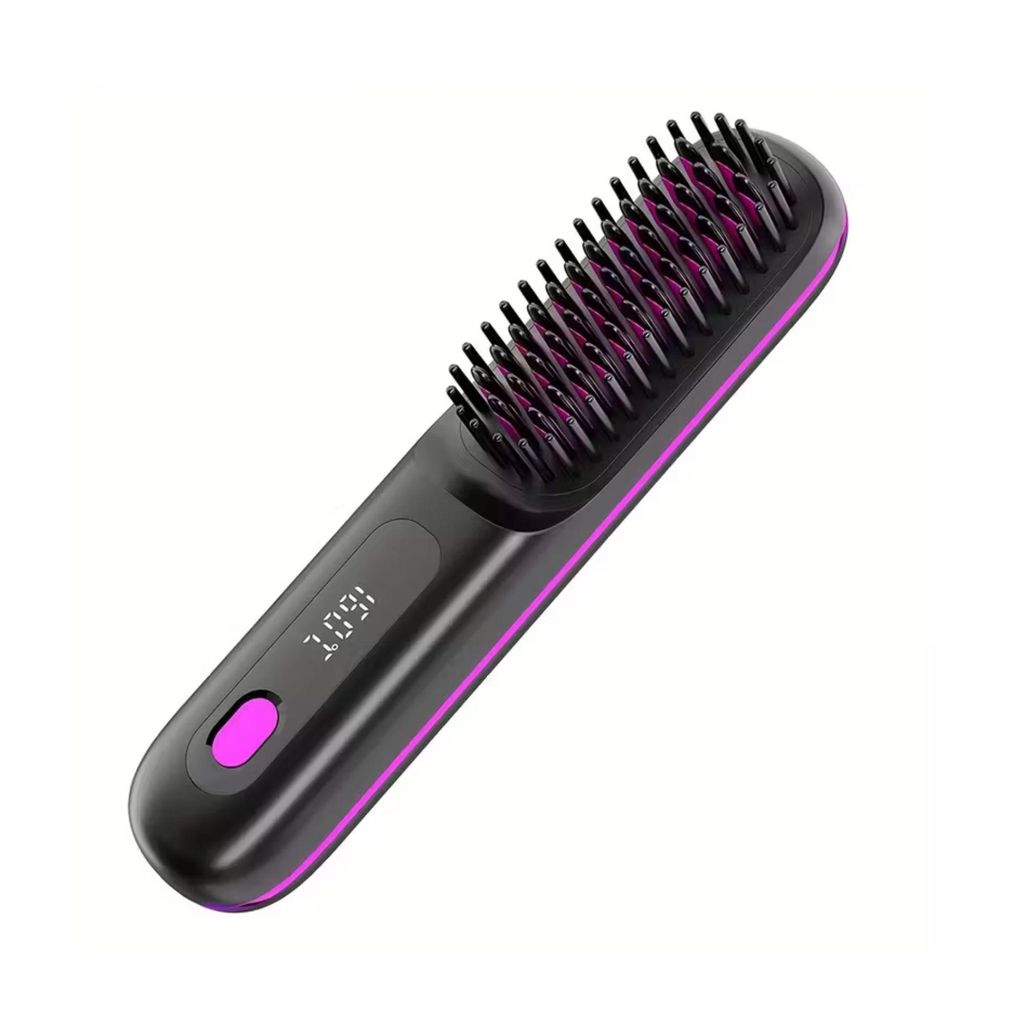 Brosse à cheveux sans fil portable, brosse à air chaud avec Image du produit 
