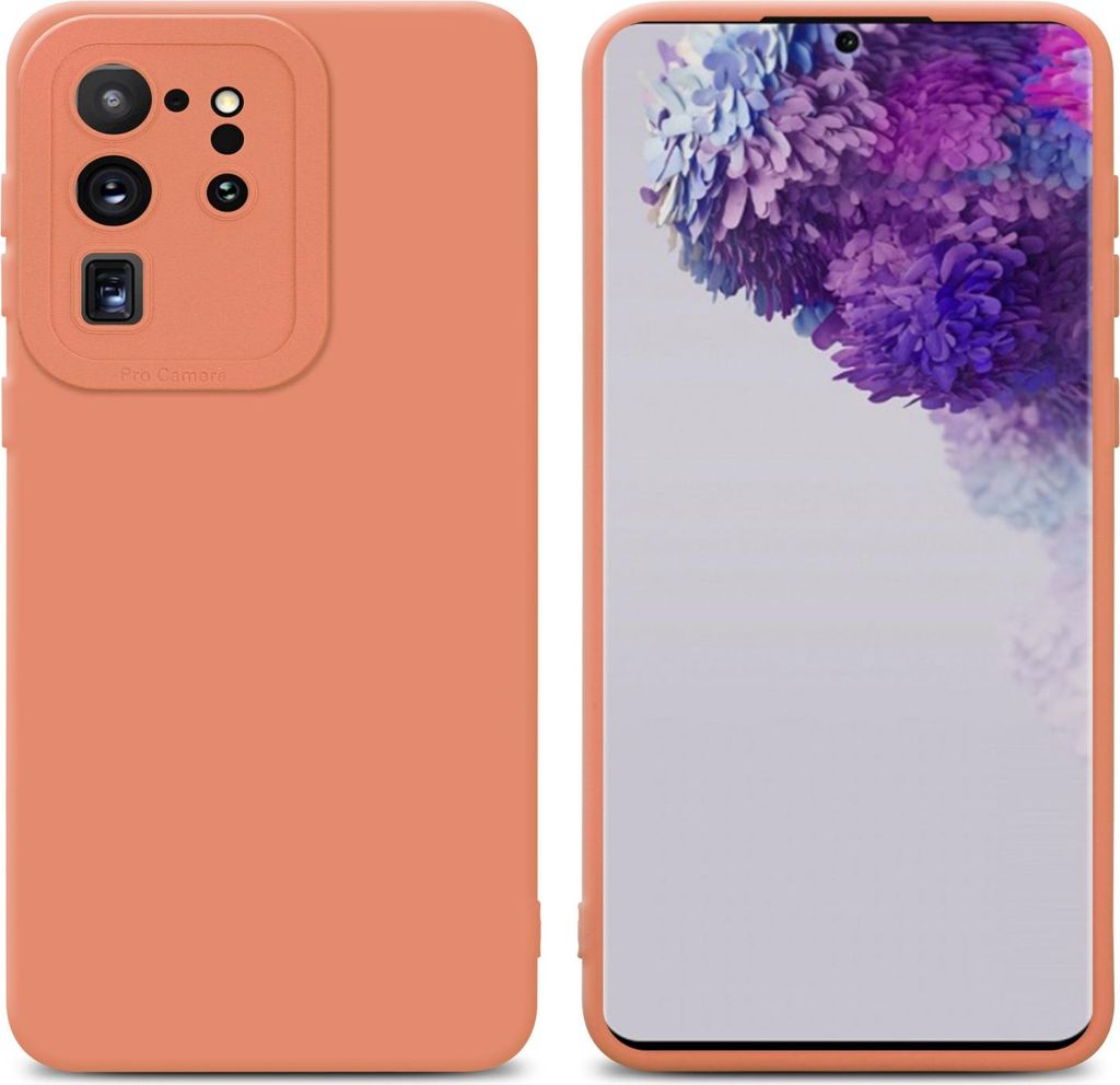 Cadorabo Hülle für Samsung Galaxy S20 ULTRA Schutz Hülle in Orange TPU Silikon Etui Case Handyhülle