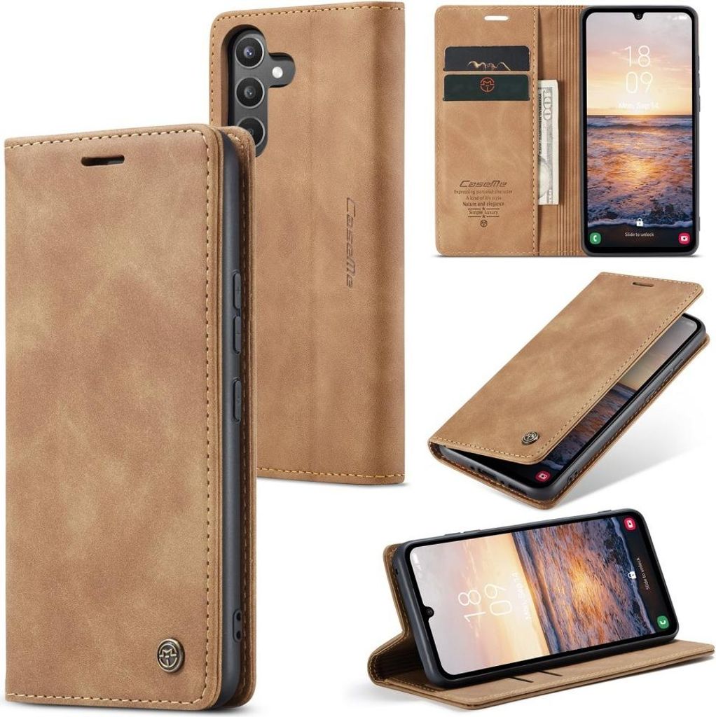 Samsung Galaxy A34 Hülle - CaseMe 013 Klapphülle - Braun Produktbild 