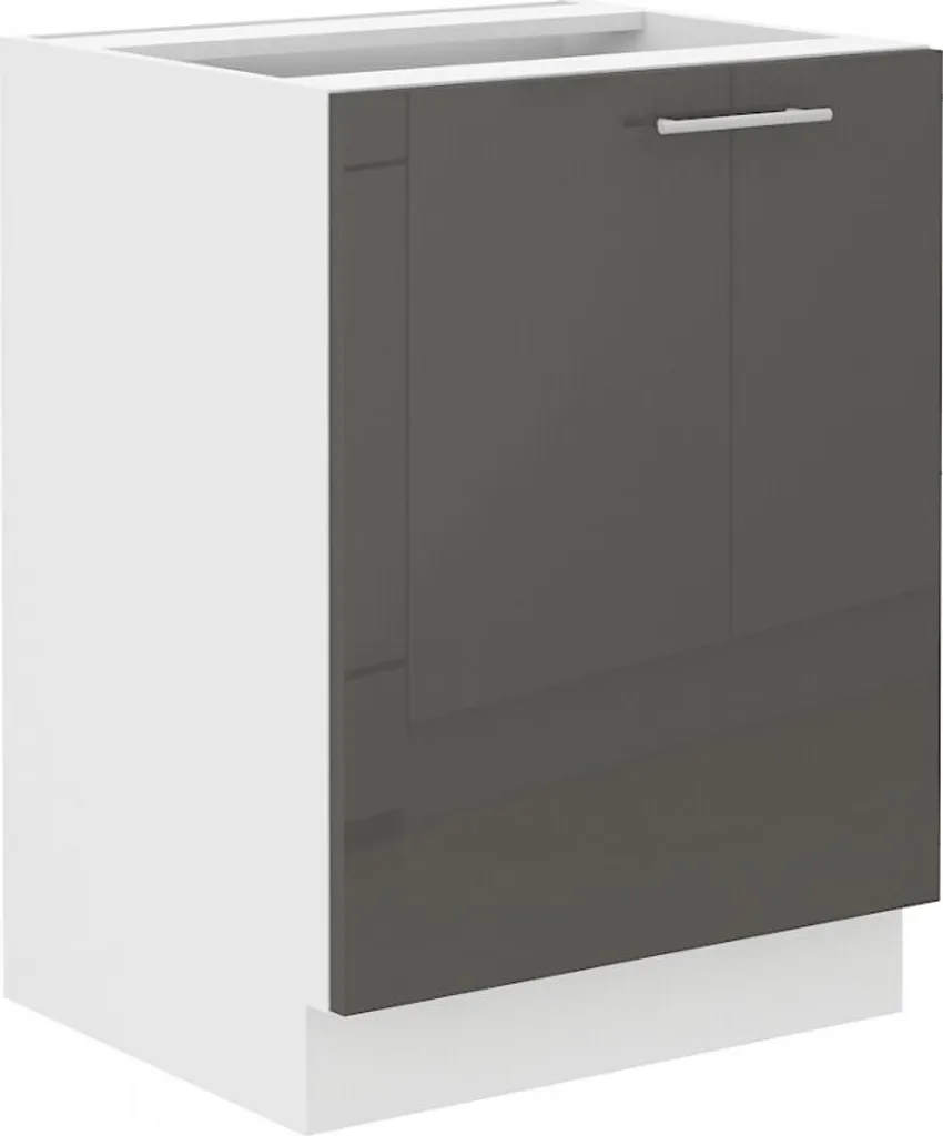 Armadietto Cucina LAJLA 60 cm per Famiglie | Grigio e Bianco Pulito
