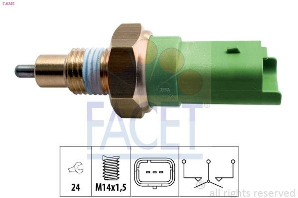 FACET Rückfahrschalter 7.6245 unten für NISSAN Qashqai / Qashqai +2 I (J10, NJ10)