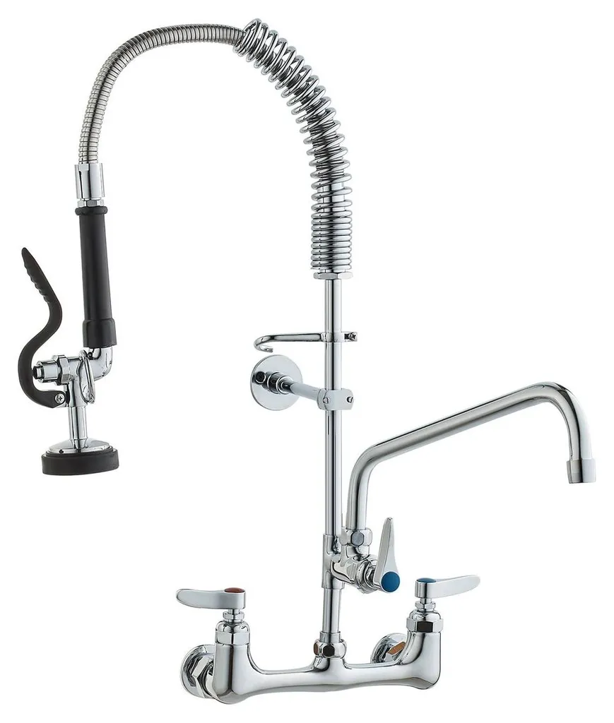 Robinet de cuisine professionnel 63,5 cm avec douchette de prélavage