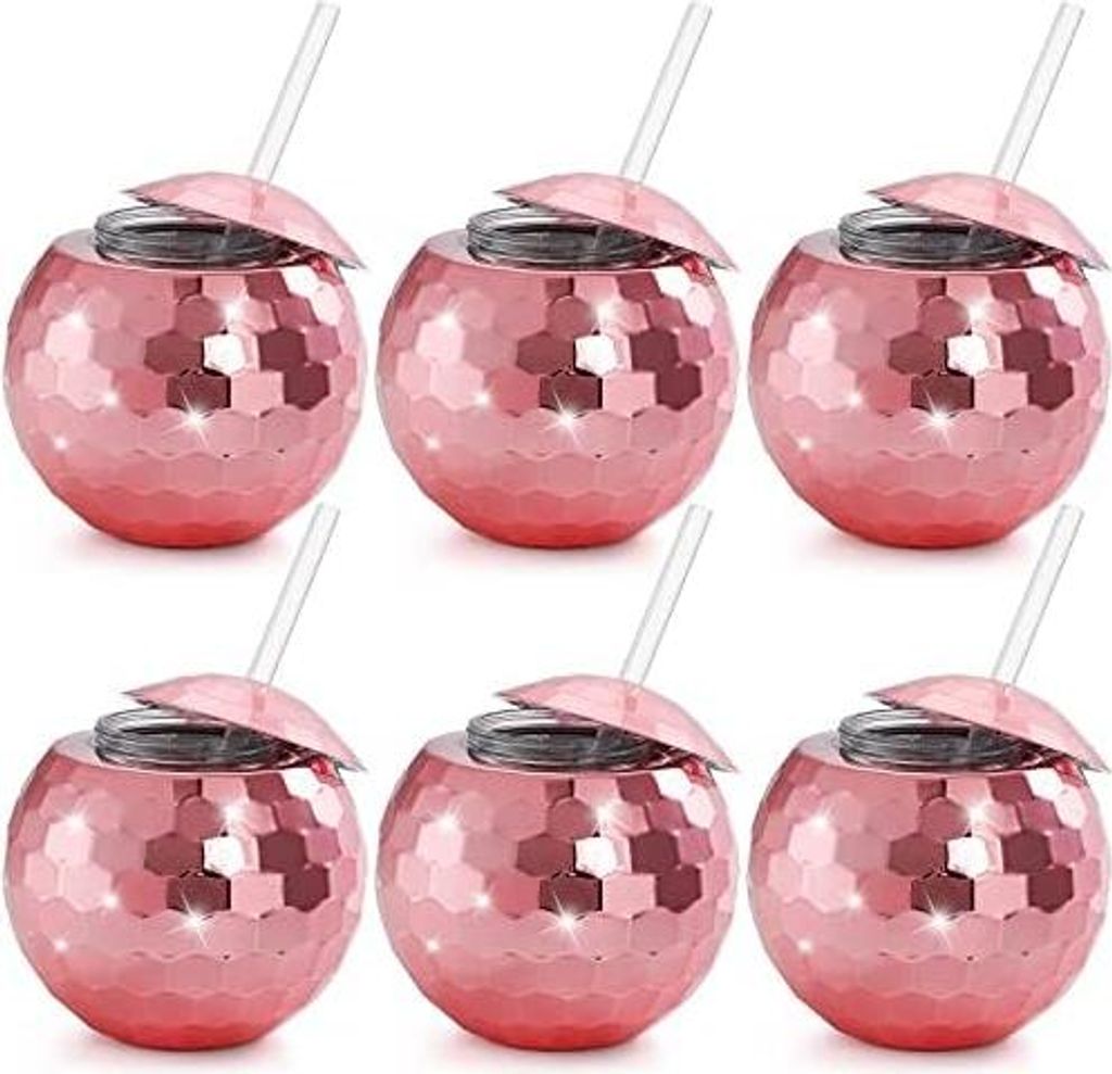 Nicunom 6 Stück 540 ml Discokugelbecher mit Deckel und Produktbild 