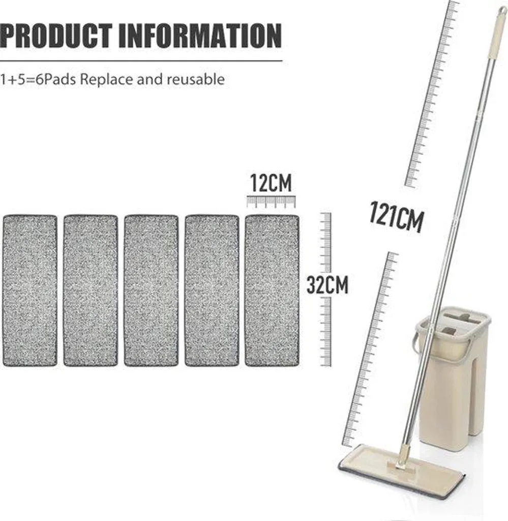Balai rotatif 1,5 kg en aluminium et polyester beige usage sec et humide