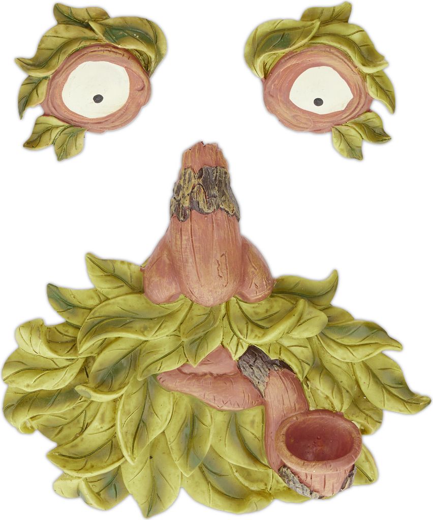 relaxdays 3-teiliges Baumgesicht alter Mann