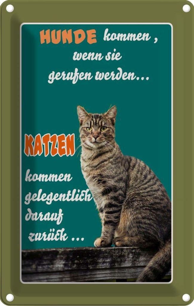 vianmo Blechschild 18x12 cm Hunde kommen wenn Katzen Tier Haustier Katze