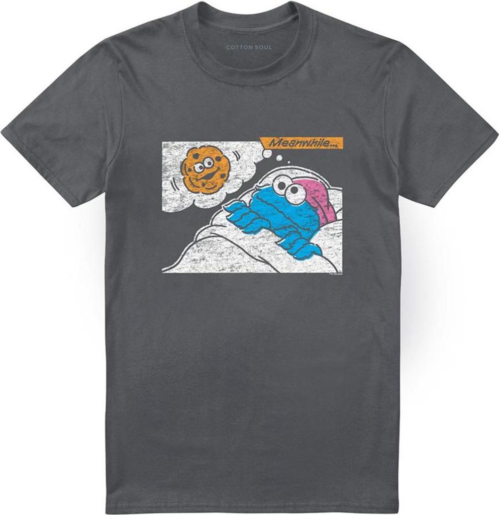 Sesame Street - "Meanwhile" T-Shirt für Herren/Damen Uni TV21258 (3XL) (Holzkohle)