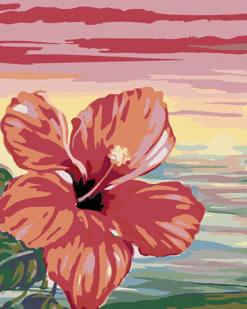 Zuty Diamond Painting Ibisco Rosa 40x50 cm con Telaio in Legno - Kit Completo