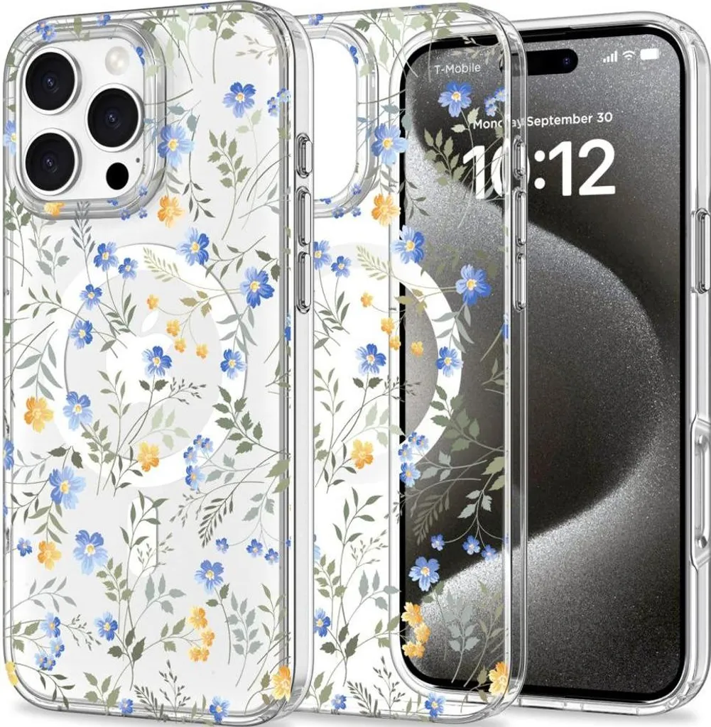 Cover iPhone 16 Pro MagSafe Tech-Protect Magmood Floral Design