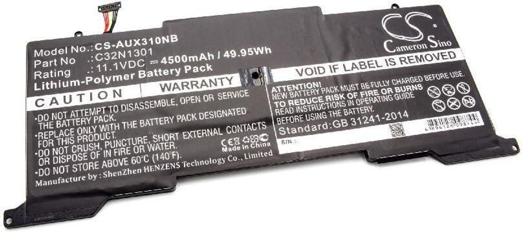 vhbw Akku kompatibel mit Asus ZenBook UX31LA-C4048H, UX31LA-2A, UX31LA-C4018H, UX31LA-C4026H, UX31LA-C4078H Notebook (4500 mAh, 11,1 V, Li-Polymer)