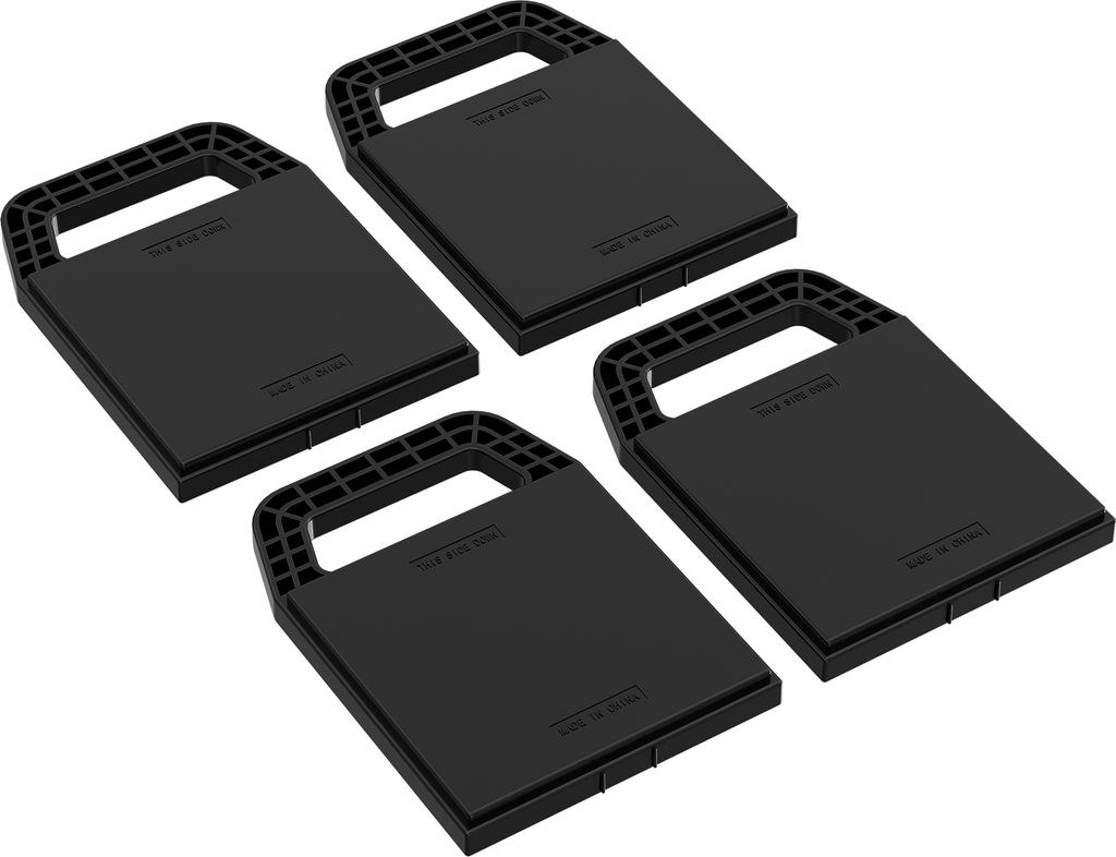 Wiltec Unterlegplatten Set für Stützblöcke, 225 x 165 x 20 mm, aus HDPE, 4 Stützplatten für Wohnwagen, Wohnmobil und Anhänger