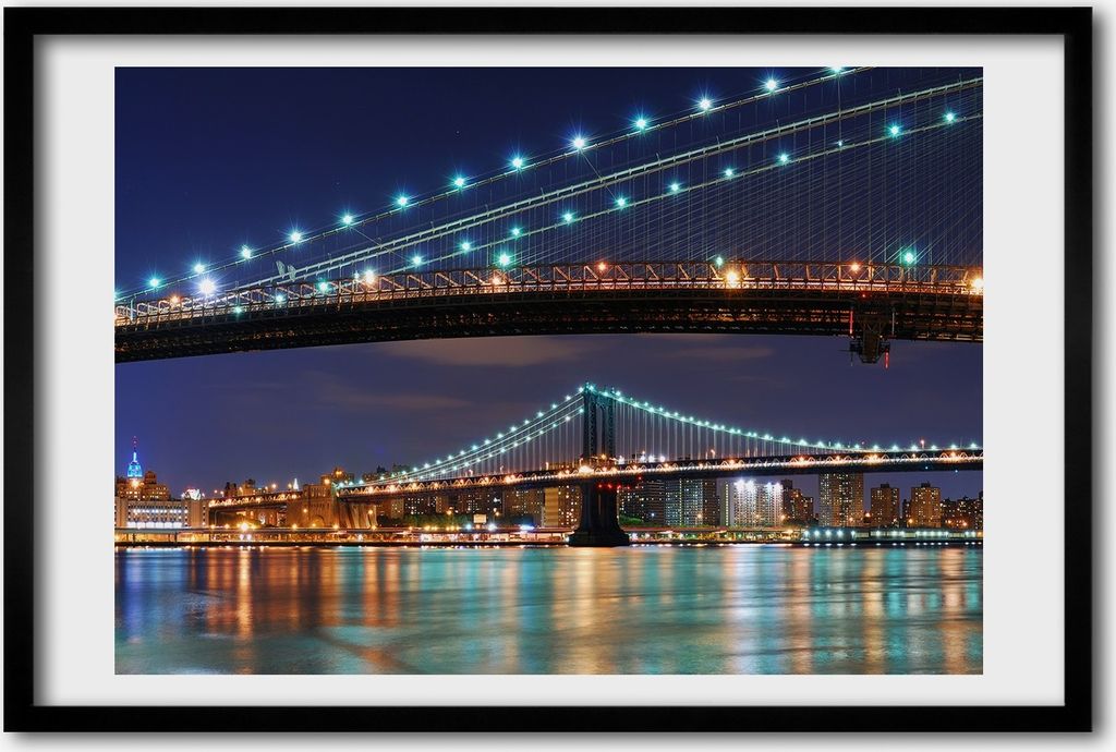 Bild 60x40 MDF-Rahmen, Wandkunst Manhattan New York City