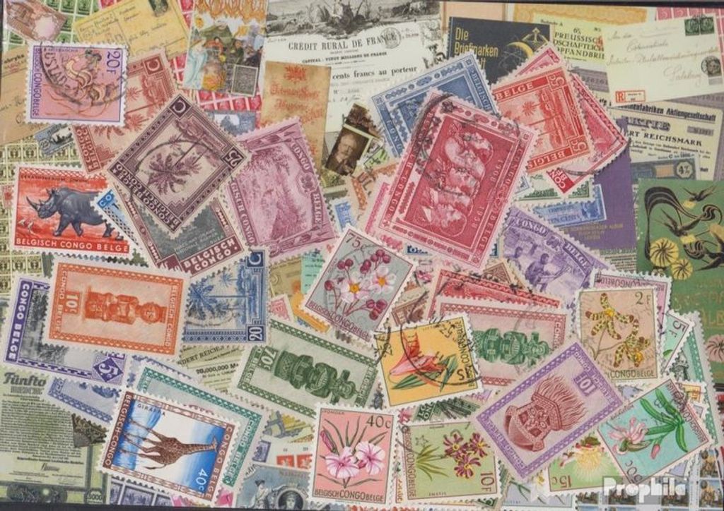 Briefmarken Belgisch-Kongo 50 verschiedene Marken
