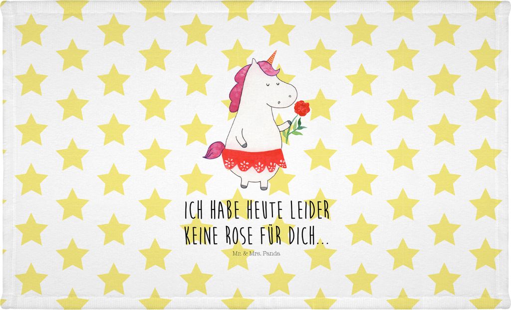 Mr. & Mrs. Panda Flauschtuch Einhorn Dame - Weiß - Geschenk, Einhörner, Handtuch 50x100, Bachelor, Händehandtuch, Trennung, 100x50, Unicorn, Frau