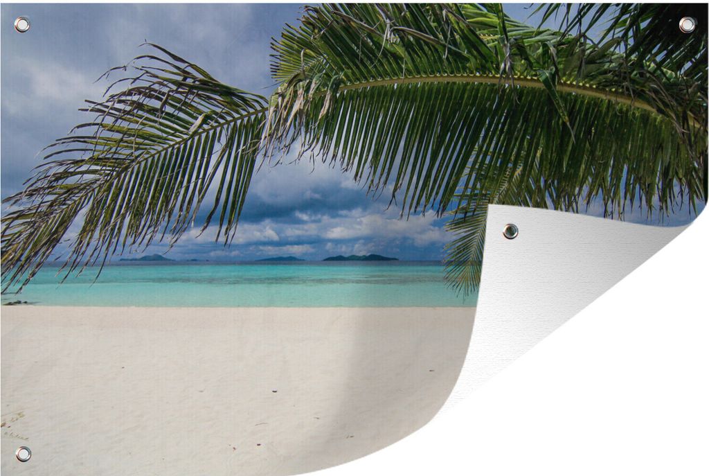 MuchoWow 120x80 cm Outdoor-Poster Gartendeko Sichtschutz Garten Poster für den Garten Ruhiger und schöner weißer Strand der Insel Coron
