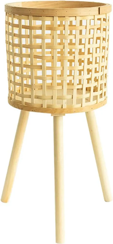 Support plantes d'intérieur en bambou pour décoration salon Kaki L