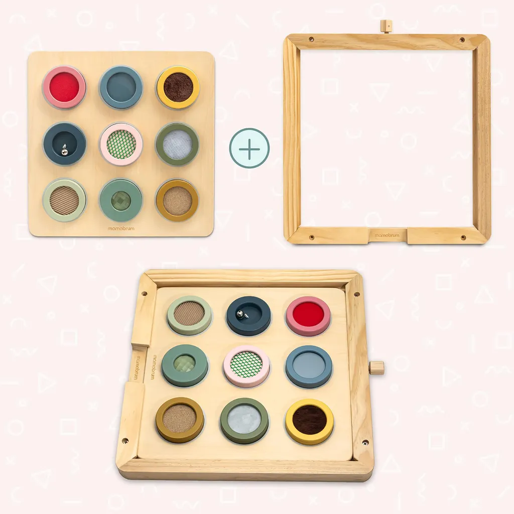 Planche Montessori pour Développer le Toucher - Tableau Bois 9 Textures