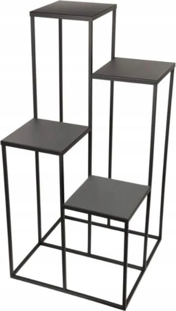 Aménagez votre salon avec ce porte-fleurs haut noir de 100cm style Loft