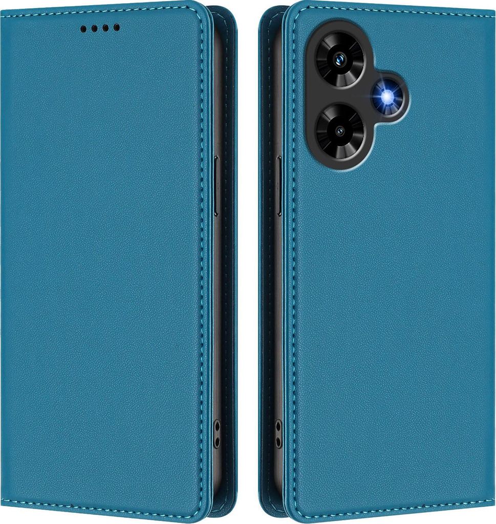 Handyhülle für Infinix Hot 30 4G, Kunstleder Klapphülle Stoßfeste Magnetische Hülle mit Ständer Blau