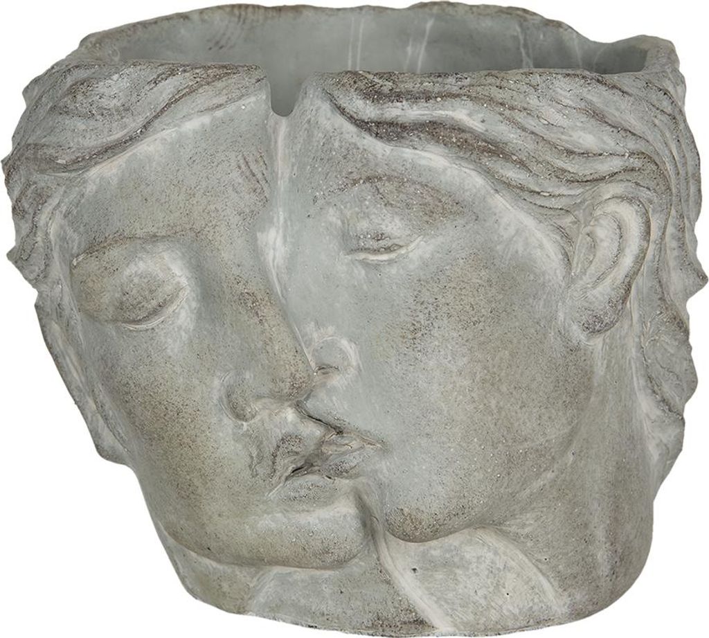 Clayre & Eef Blumentopf 16x14x13 cm Grau Stein