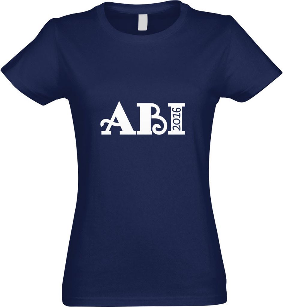 Kiwistar - T-Shirt tailliert - Damen - Navy - Abi 2014 Motiv 2 - mit Motiv Bedruckt - Funshirt Design - Sport - Freizeit - Damen - XXL