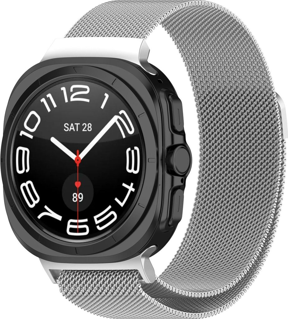 Strap-it Milanaise Smartwatch-Armband mit Magnetverschluss - Milanaise-Armband passend für die Samsung Galaxy Watch Ultra / Ultra 2025 47mm (silber)