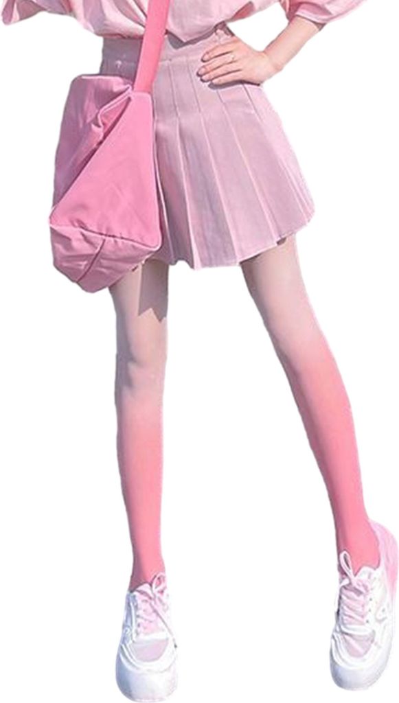 Strumpfhose für Damen mit Farbverlauf und Kontrastfarbe, hohe Elastizität, dünn, weich, atmungsaktiv, Bonbonfarbe, rutschfest, Cosplay-Performan...