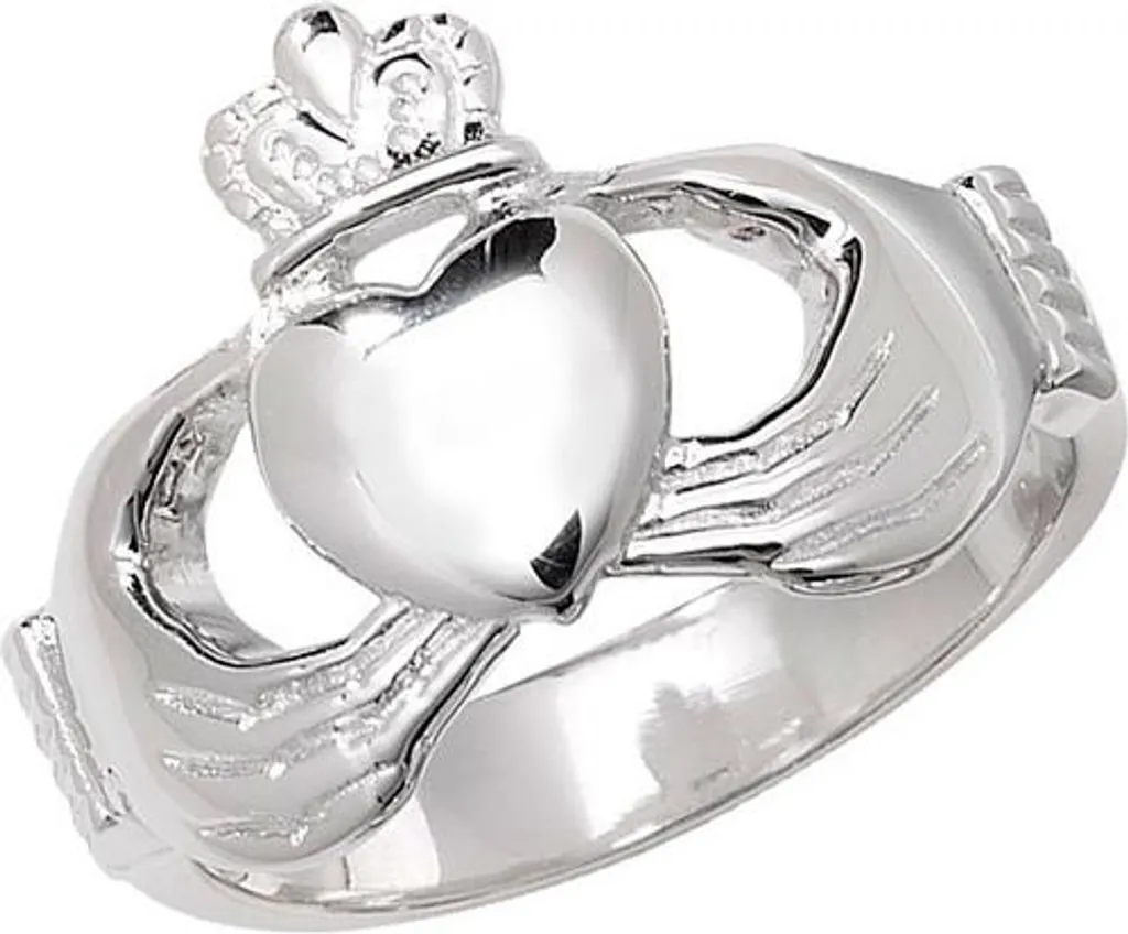 Bague Homme Argent 925 Claddagh Finition Brillante Taille 68 Luxe