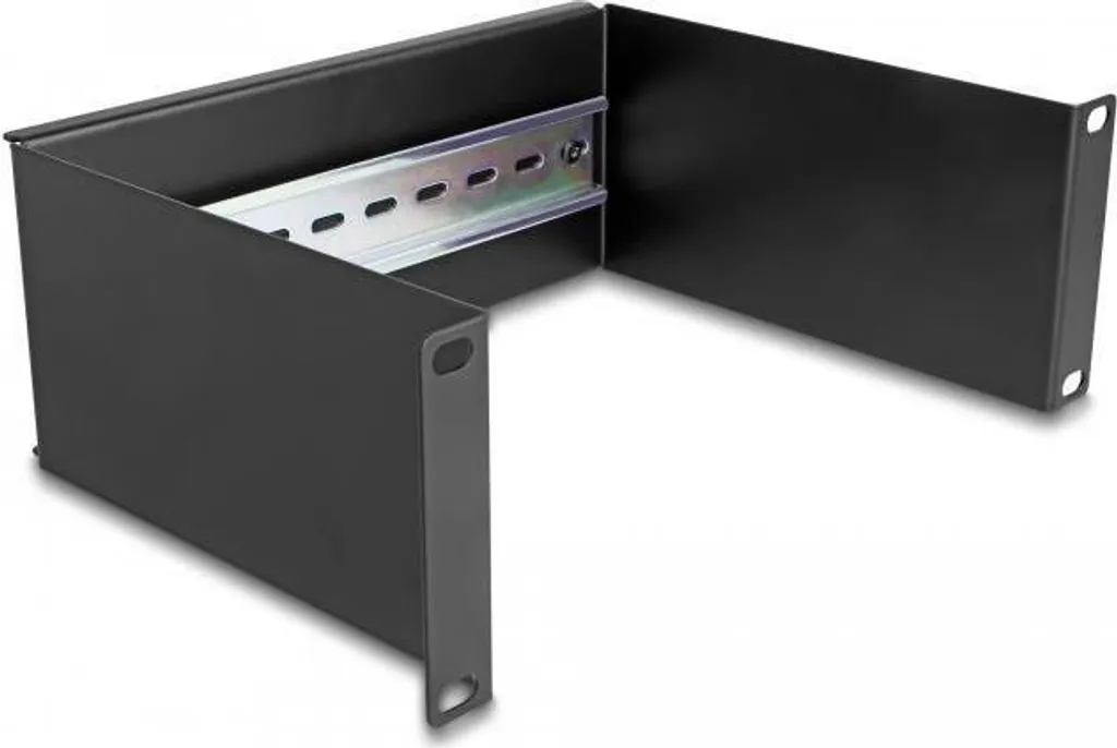 Panneau Rail DIN 2U en Métal Noir pour Rack 10'' Robuste et Durable