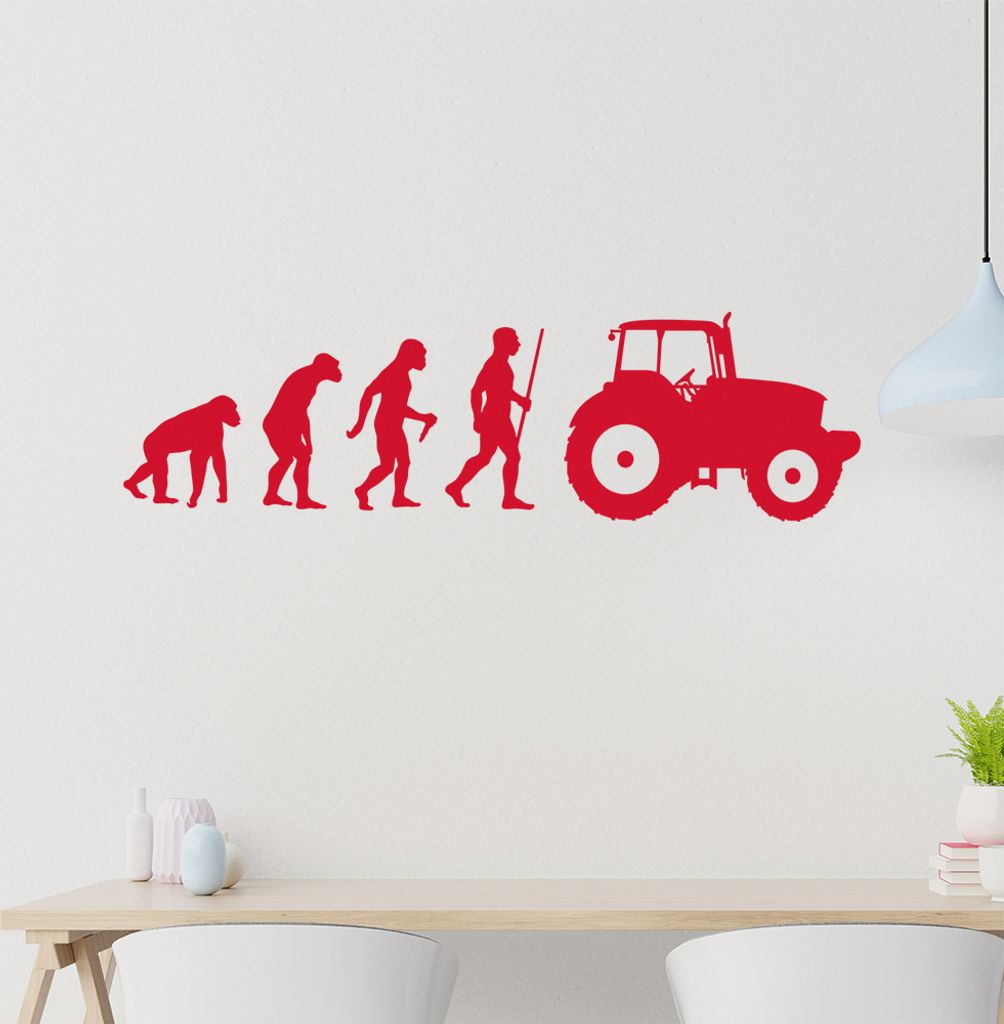 Landwirt Traktor Evolution Wandtattoo Wandaufkleber Wall Sticker - Dekoration, Küche, Wohnzimmer, Schlafzimmer, Badezimmer