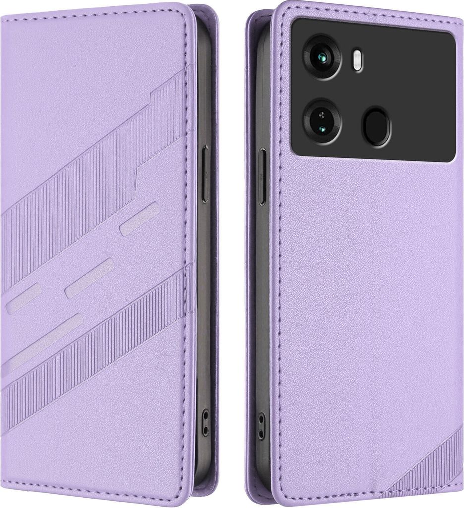 Hülle für itel P40, Kunstleder Brieftaschen Handyhülle mit Kartenfach und Standfunktion Violett