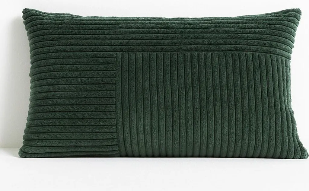 Coussin rectangulaire patchwork velours côtelé pour canapé et fauteuil - 3