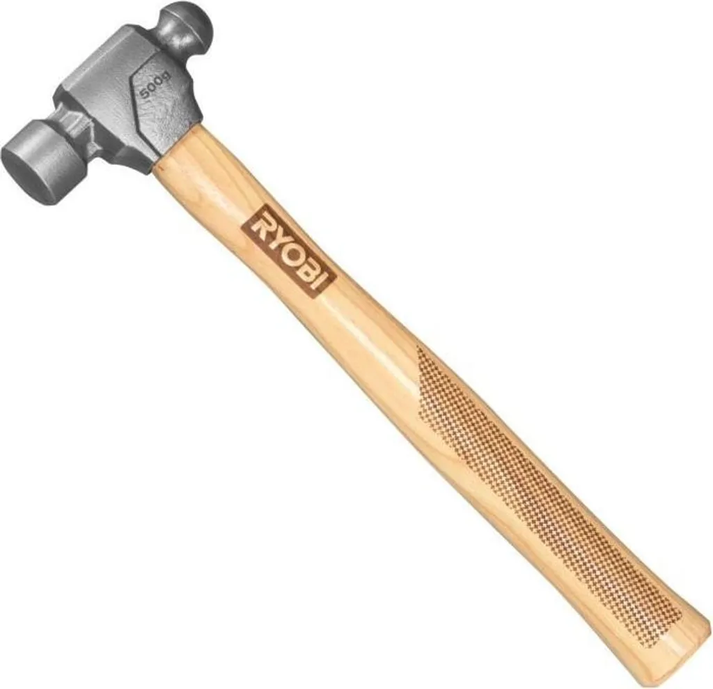 Marteau riveteur RYOBI 500g en acier trempé avec manche noyer blanc