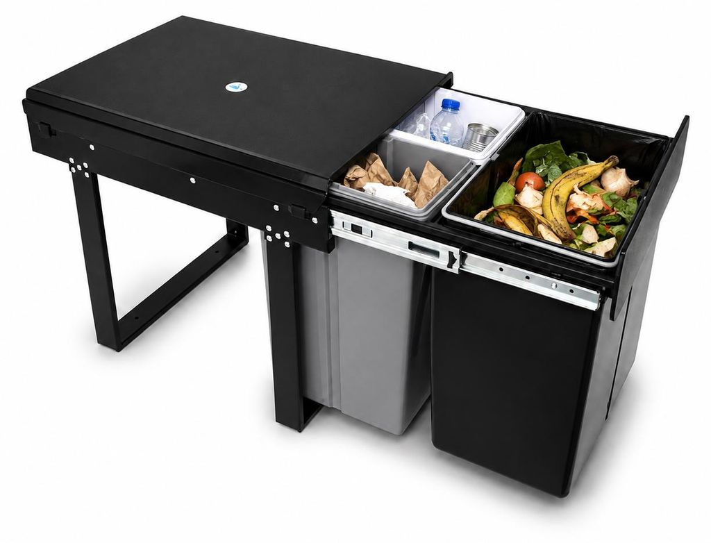 Eurocatch Inbouw Prullenbak 40 L - 20 L + 2 x 10 L - Productafbeelding 