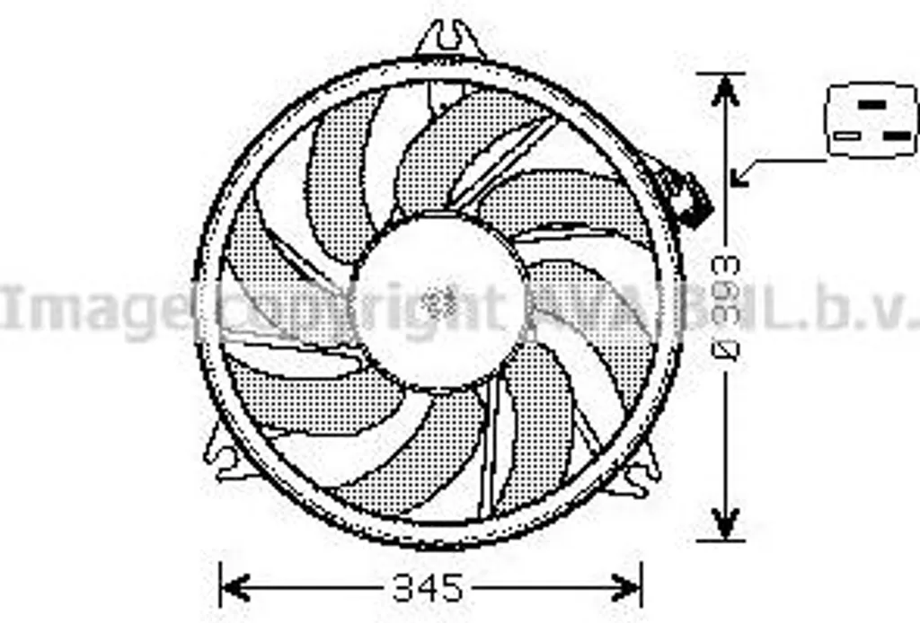AVA PE7524 Ventilateur de Radiateur OE 1253C5 pour Peugeot 206 Essence