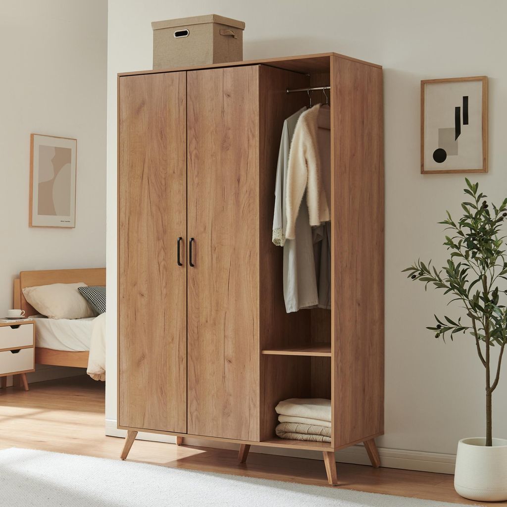 Kleiderschrank 'Norg' 191 x 120 x 52 cm mit 2 Türen 2 Produktbild 