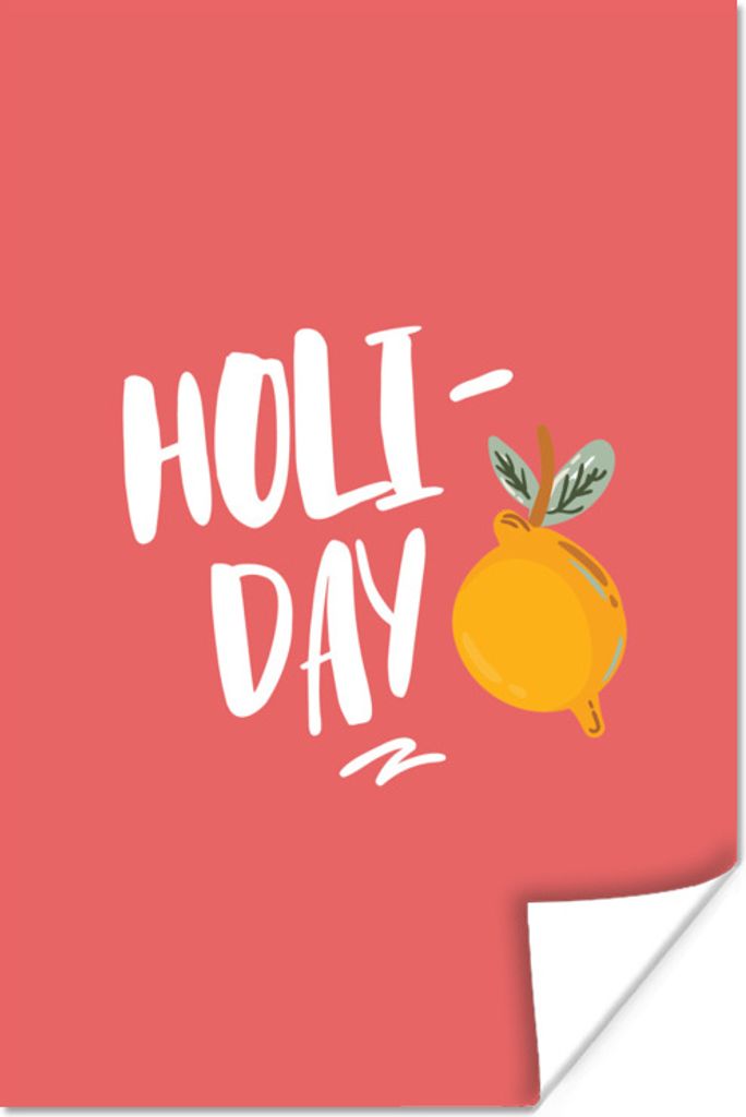 MuchoWow Poster Sommer - Rosa - Zitrone 20x30 cm - Papierdruck
