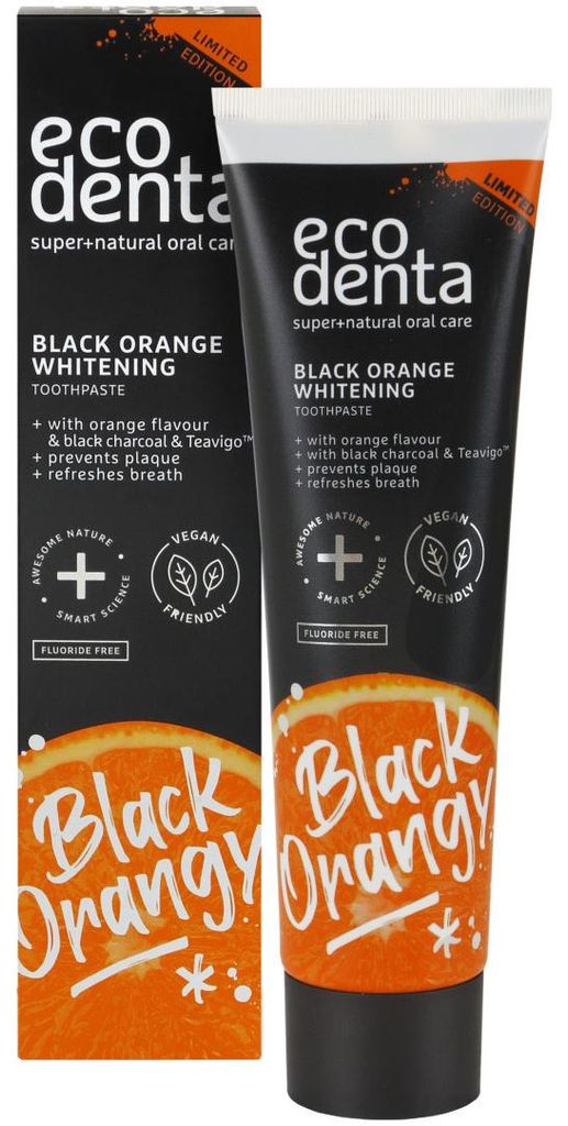 Ecodenta Tandpasta black orange whitening (100 ml) Productafbeelding 