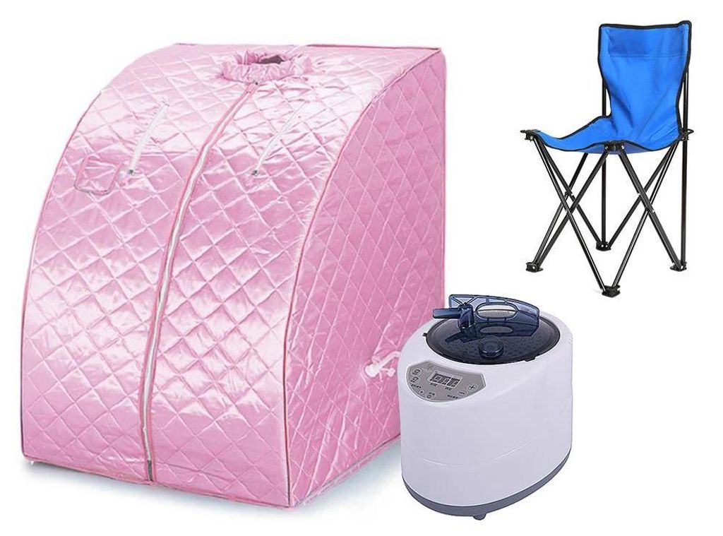 Tragbare Dampfsauna für Zuhause - Persönliche Mini Saunakabine - Mit Innendampf - Leicht montierbar - Rosa