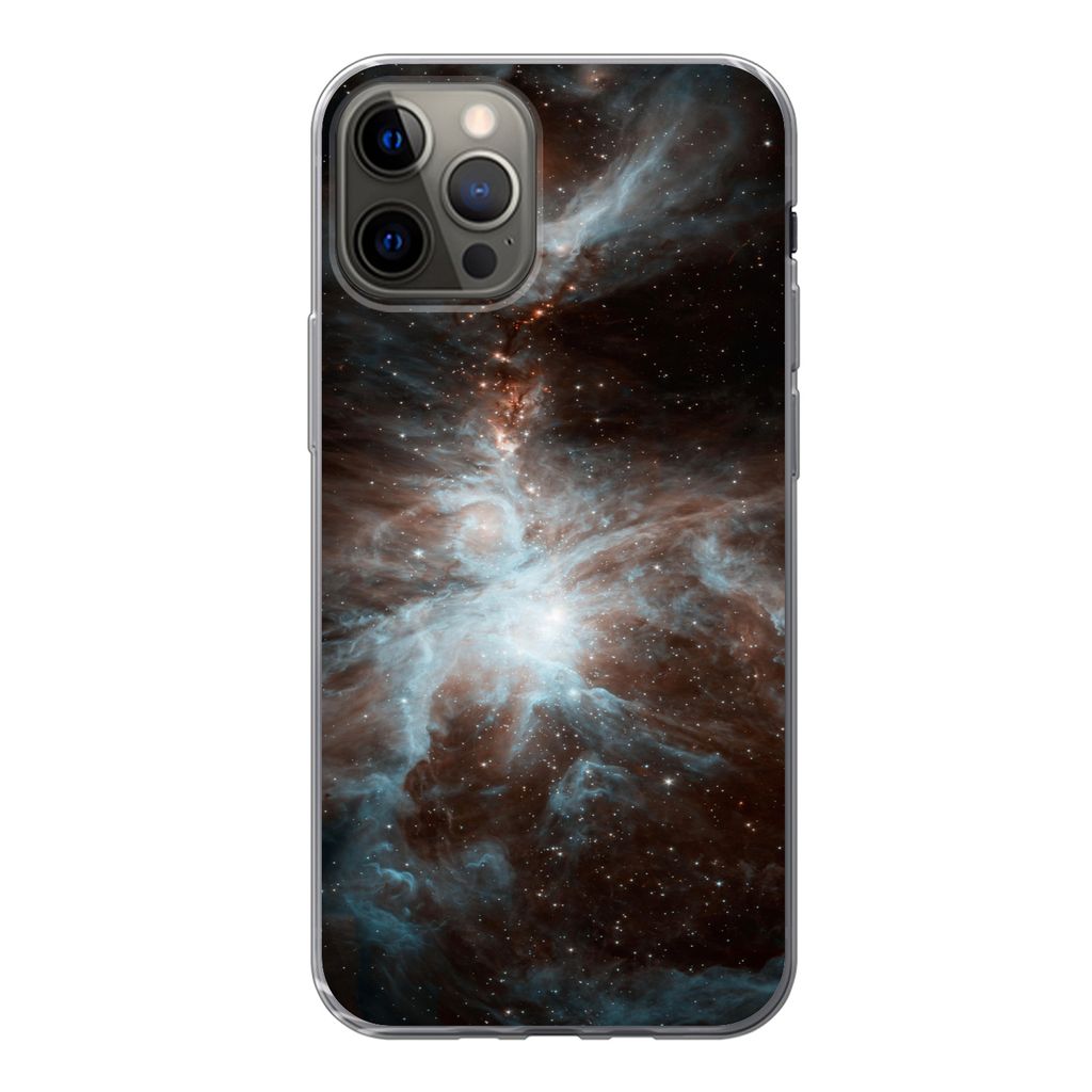 MuchoWow Handyhülle Schutzhülle Hülle für iPhone 12 Pro Galaxie - Planet - Sterne Silikon Softcase Handy Hülle - Abdeckung
