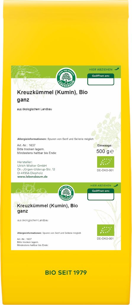 Kreuzkümmel - Cumin ganz 500g - Einzelgewürz von Lebensbaum