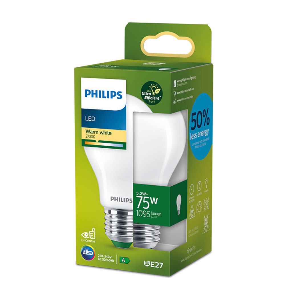 LED žiarovka A60 E27/5,2W(75W) matná 1095 lm 2700 K teplá Obrázok produktu 
