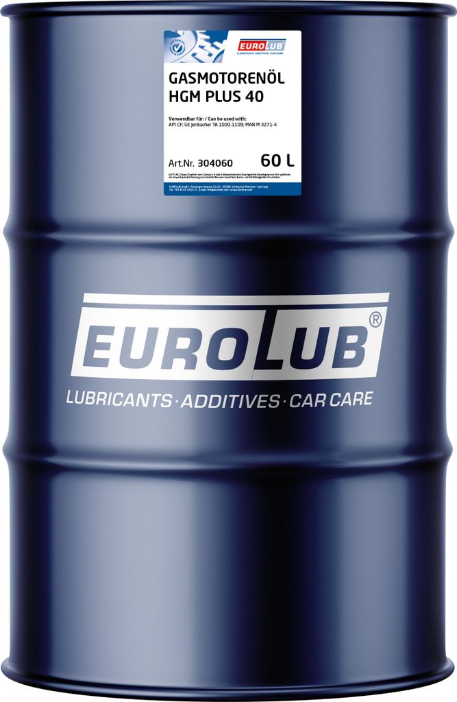 Gasmotorenöl Hgm Plus Sae 40 - 60 L